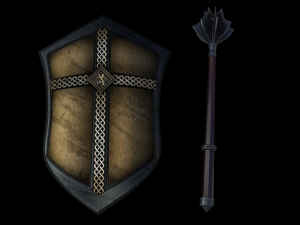 gladiator shield and mace 3D Model