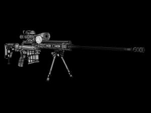 m98b 338 lapua mag sniper rifle 3D Model