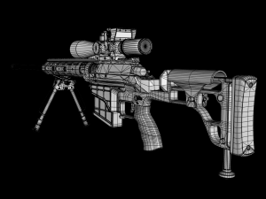 m98b 338 lapua mag sniper rifle 3D Model