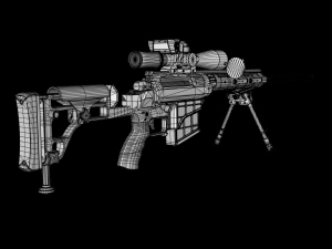 m98b 338 lapua mag sniper rifle 3D Model