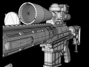 m98b 338 lapua mag sniper rifle 3D Model