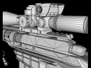 m98b 338 lapua mag sniper rifle 3D Model