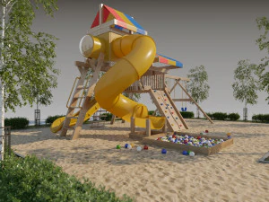 parte del patio de recreo 002 Modelo 3D