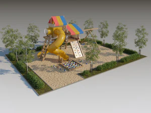 parte del patio de recreo 002 Modelo 3D