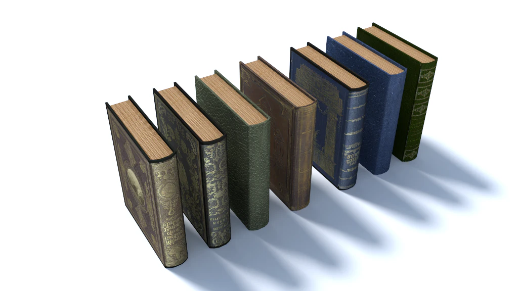 book pack 7 books 3D Model .c4d .max .obj .3ds .fbx .stl .blend 