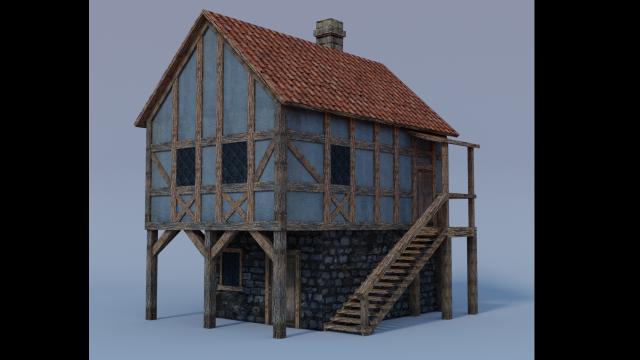 medieval house 3D 模型 .c4d .max .obj .3ds .fbx .stl .blend 