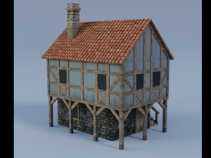 medieval house 3D 模型
