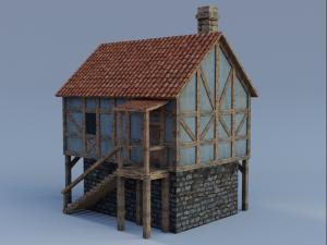medieval house 3D 模型
