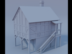 medieval house 3D 模型