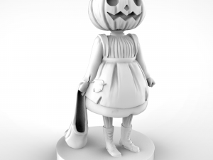 girl with halloween Modelo de Impressão 3D