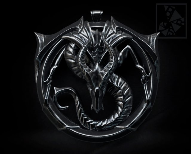 pendant in the shape of a dragon 3D-Druckmodell .c4d .max .obj .3ds .fbx .stl .blend 