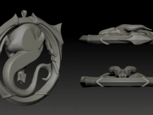 pendant in the shape of a dragon 3D Print Model