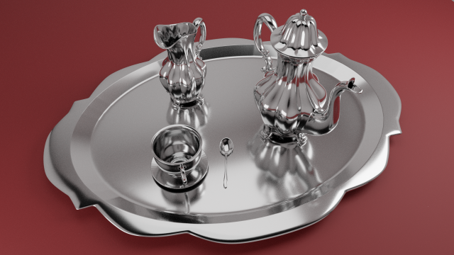 silverware tea set Model 3D .c4d .max .obj .3ds .fbx .stl .blend 