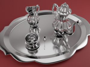 silverware tea set 3D-Modell