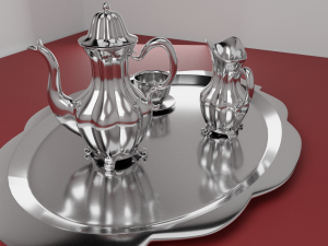 silverware tea set Model 3D