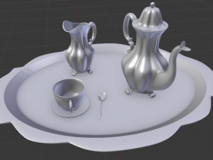 silverware tea set Model 3D