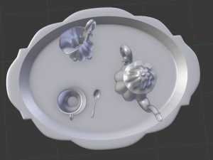 silverware tea set Model 3D