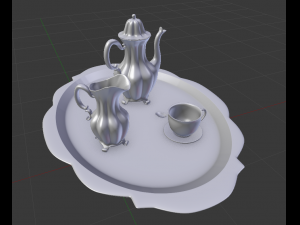 silverware tea set Model 3D