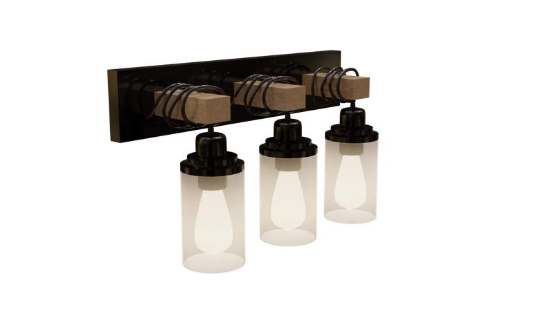 Luminaria de tres Bombillas 3D Модель .c4d .max .obj .3ds .fbx .stl .blend 