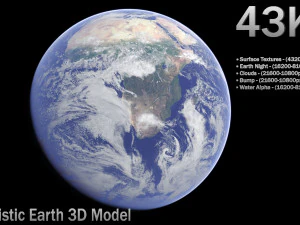 यथार्थवादी पृथ्वी 3D मॉडल