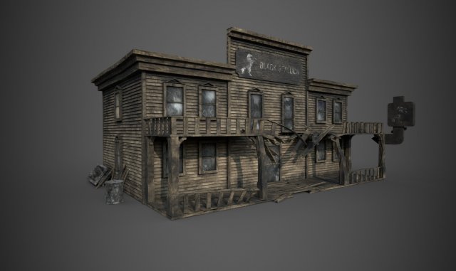 abandoned wooden building - pbr - lowpoly 3D 模型 .c4d .max .obj .3ds .fbx .stl .blend 