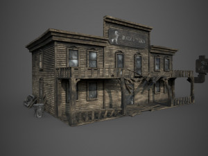 abandoned wooden building - pbr - lowpoly 3D Модель