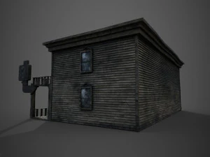 abandoned wooden building - pbr - lowpoly 3D Model