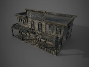 abandoned wooden building - pbr - lowpoly 3D Model