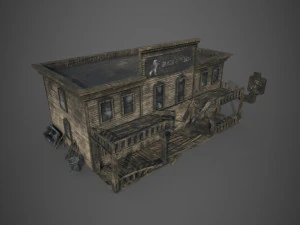 abandoned wooden building - pbr - lowpoly 3D Model