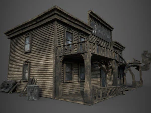abandoned wooden building - pbr - lowpoly 3D Model