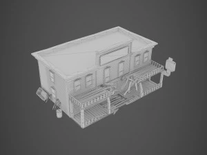 abandoned wooden building - pbr - lowpoly 3D Model