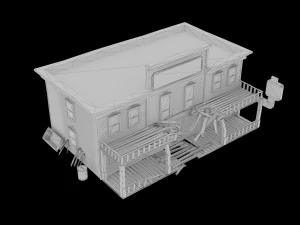 abandoned wooden building - pbr - lowpoly 3D Model