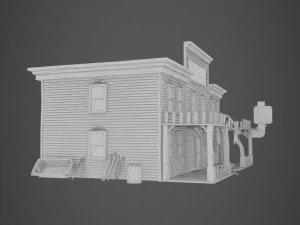abandoned wooden building - pbr - lowpoly 3D Model