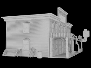 abandoned wooden building - pbr - lowpoly 3D Model