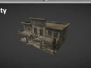 abandoned wooden building - pbr - lowpoly 3D Model