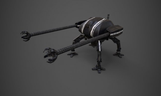 spider robot - pbr - lowpoly 3D 模型 .c4d .max .obj .3ds .fbx .stl .blend 