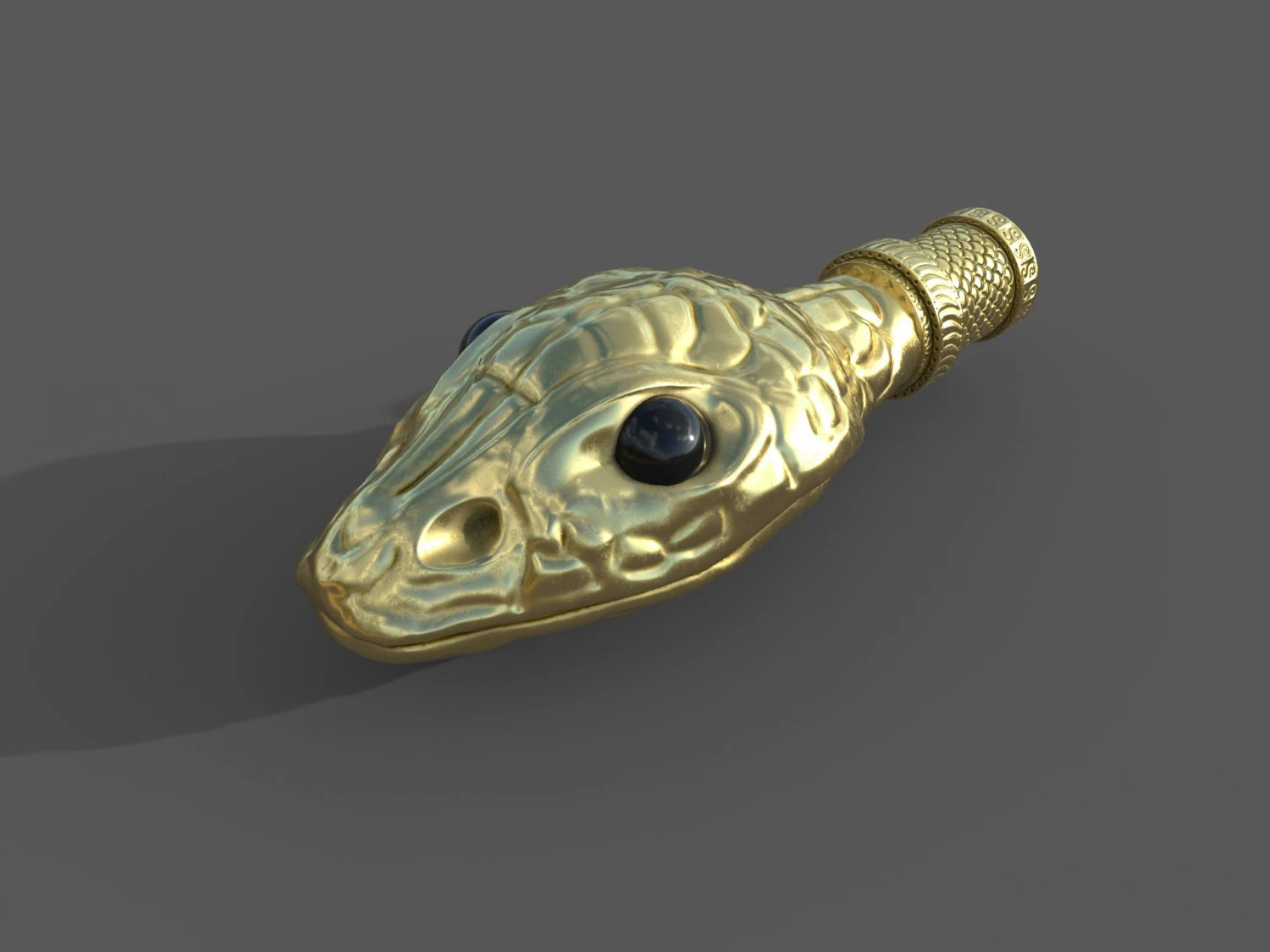 snake head ornament - lods and pbr - gameready 3D Model .c4d .max .obj .3ds .fbx .stl .blend