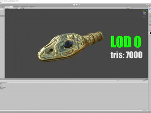 snake head ornament - lods and pbr - gameready 3D Model