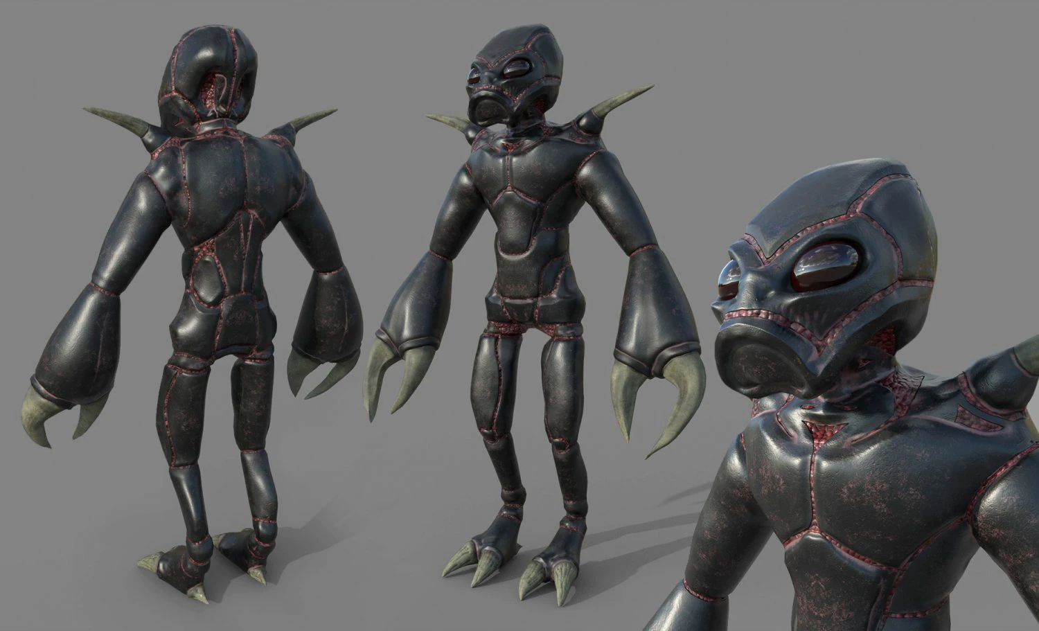 insectoid alien character - rigged and animated low-poly 3D Model .c4d .max .obj .3ds .fbx .stl .blend 