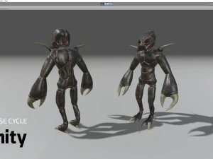 insectoid alien character - rigged and animated low-poly 3D Model