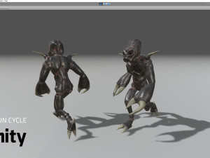 insectoid alien character - rigged and animated low-poly 3D-Modell