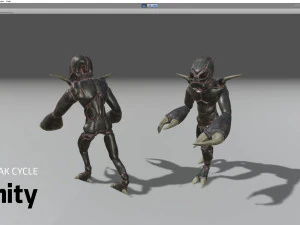 insectoid alien character - rigged and animated low-poly 3D Model