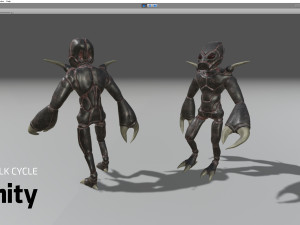 insectoid alien character - rigged and animated low-poly 3D-Modell