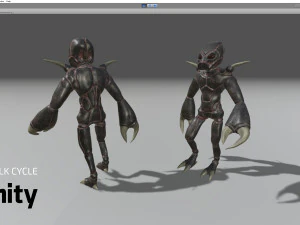 insectoid alien character - rigged and animated low-poly 3D Model