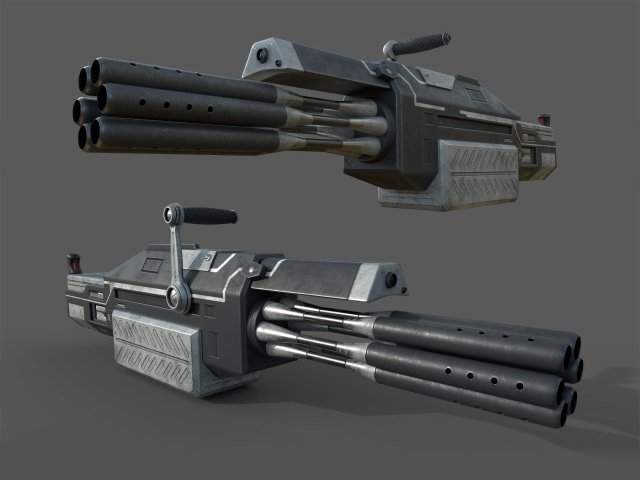 futuristic miniheavy low-poly Model 3D .c4d .max .obj .3ds .fbx .stl .blend 