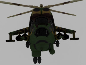 russian mil mi-24 hind helicopter 3D Model