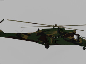 russian mil mi-24 hind helicopter 3D Model