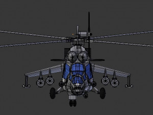 russian mil mi-24 hind helicopter 3D Model