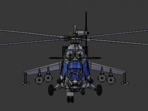 russian mil mi-24 hind helicopter 3D Model