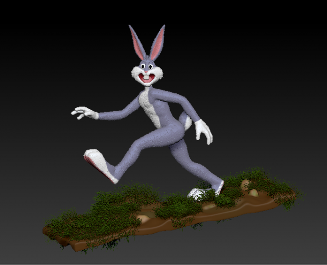 bugs bunny running 3D Print Model .c4d .max .obj .3ds .fbx .stl .blend 